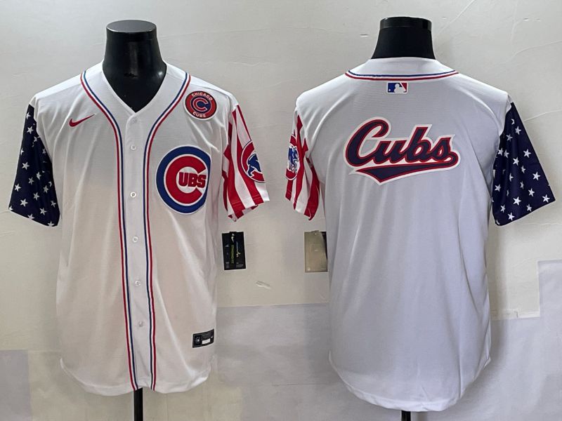 Men 2025 Chicago Cubs Blank White a generation of national flags Joint Name Nike MLB Jersey style 6